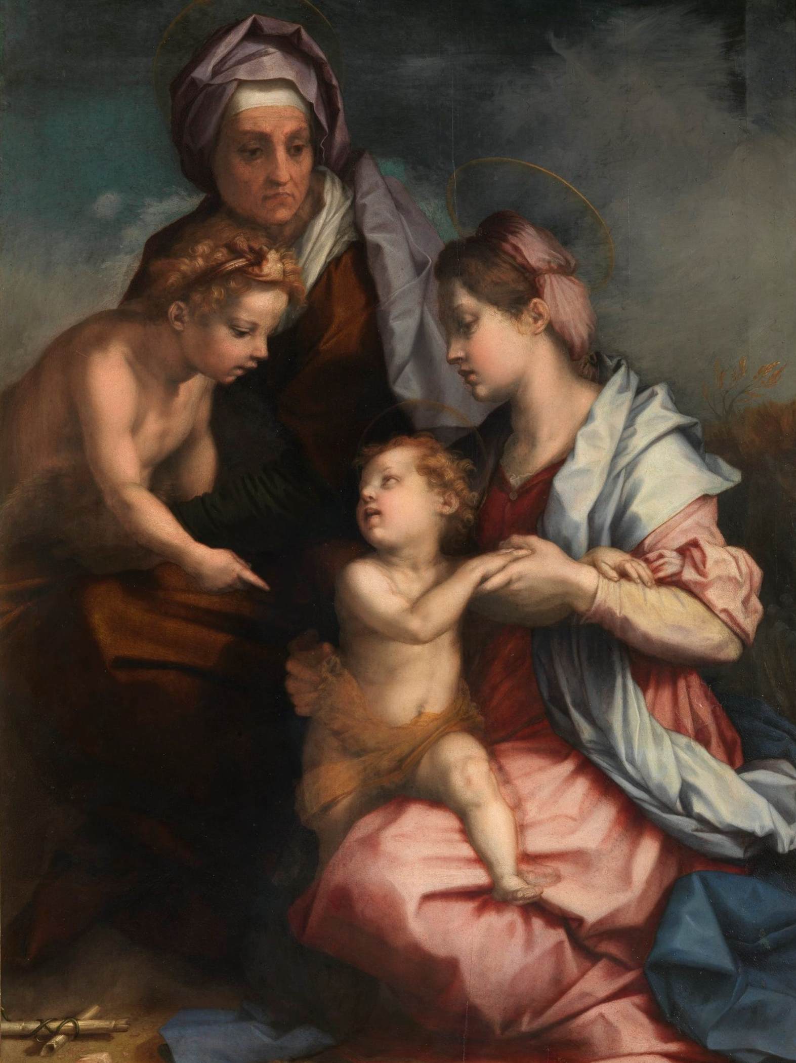 La Vierge et l'enfant, Santa Isabel et le bébé San Juan Bautista