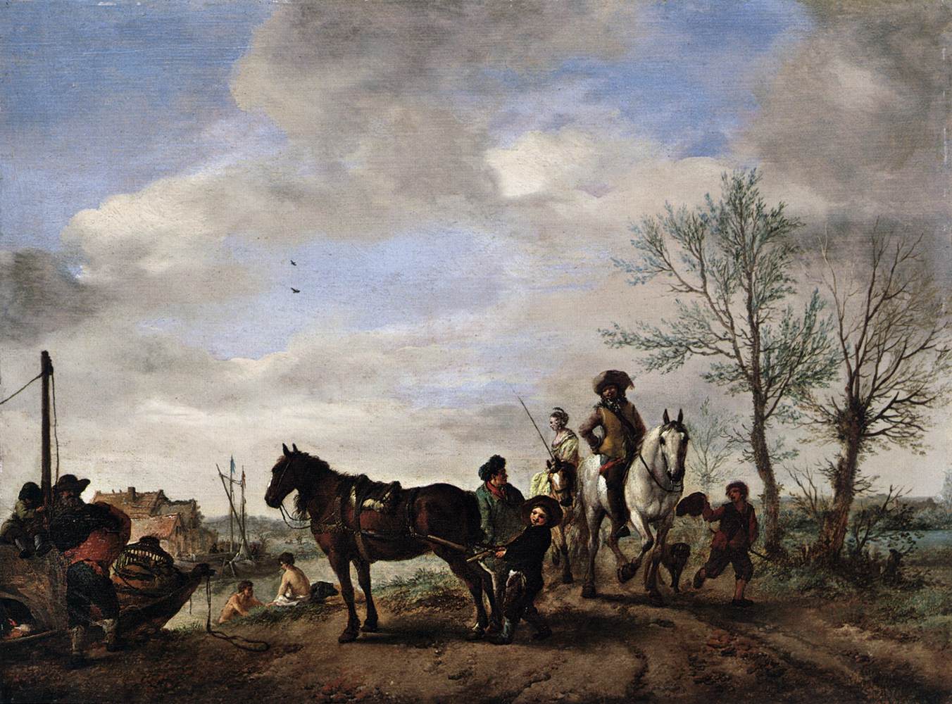 Un homme et une femme à cheval