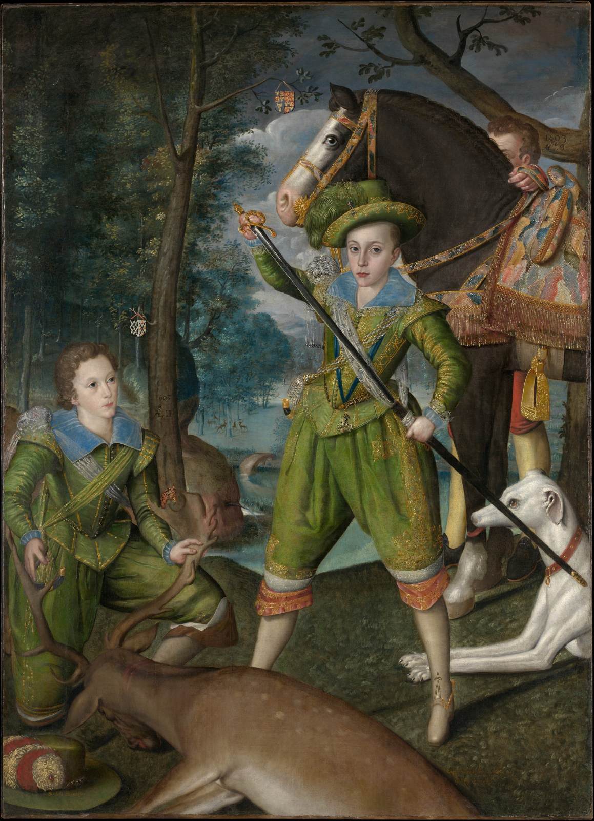 Henry Frederick (1594-1612), prince de Galles, avec Sir Juan Harington (1592-1614), dans le domaine de la chasse