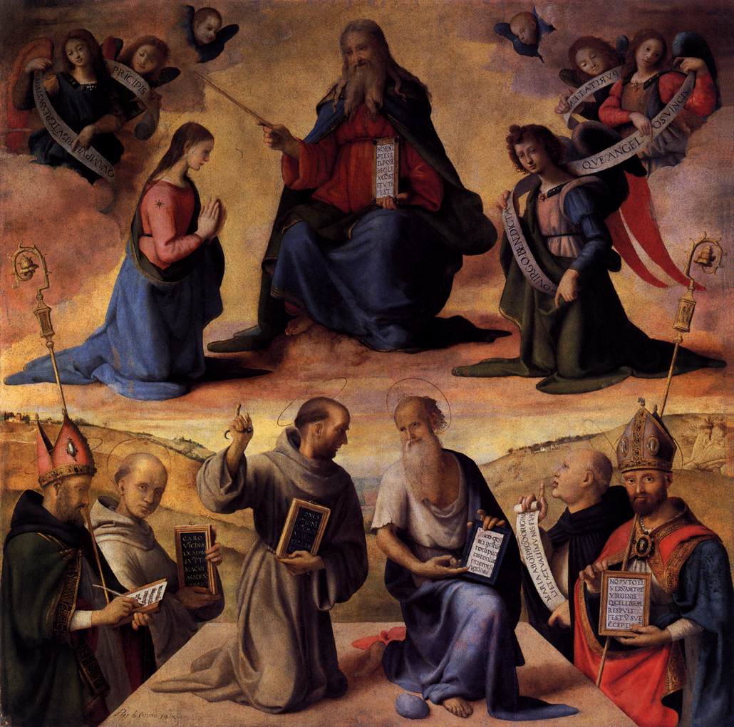 La conception immaculée avec les saints