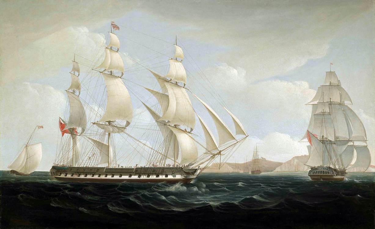 The East Indian Ceres in Two Positions Off Saint Helena