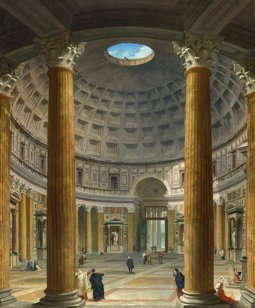Wewnętrzny widok panteonu, Rzym