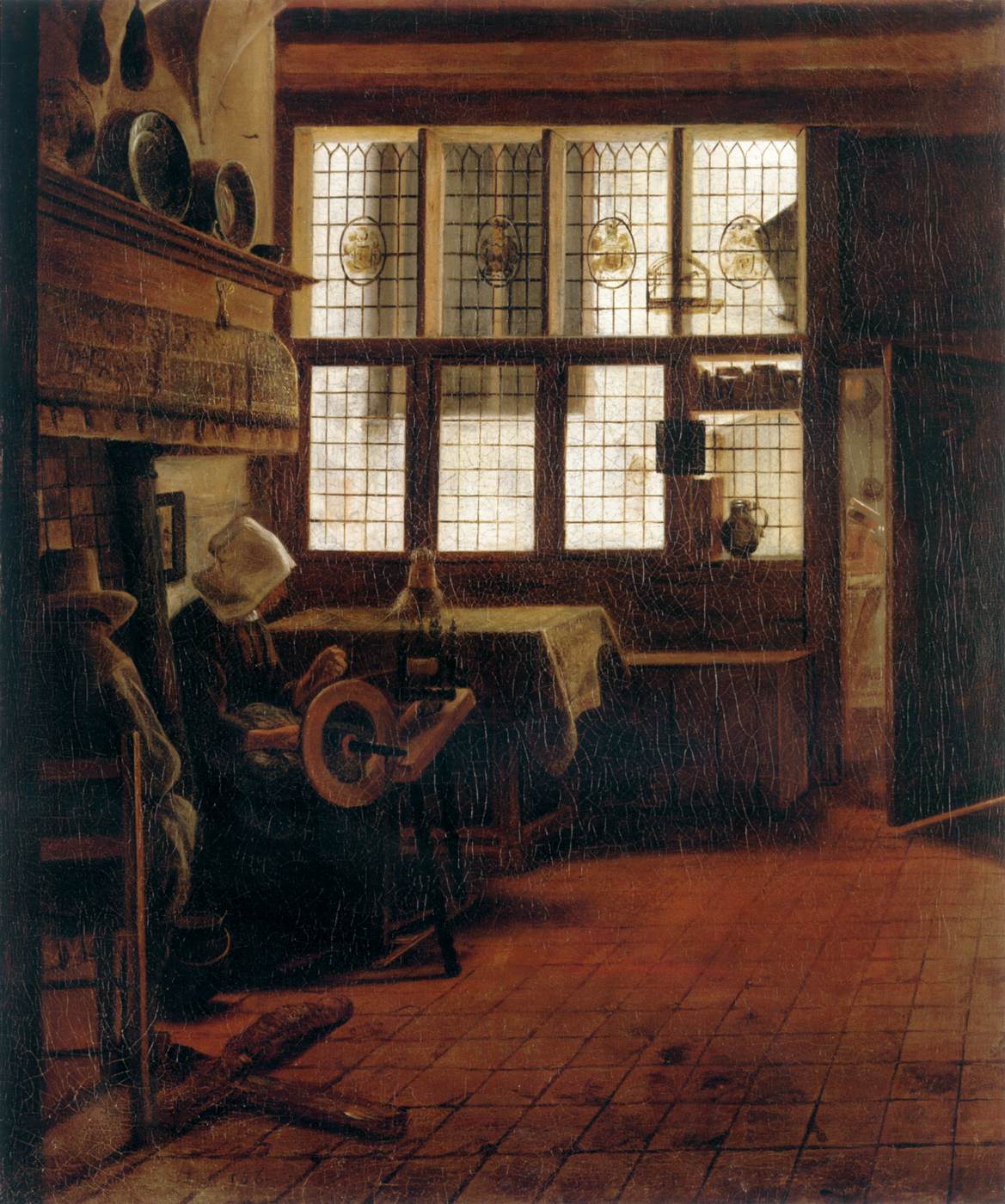 Interior with a Woman at a Spinning Wheel