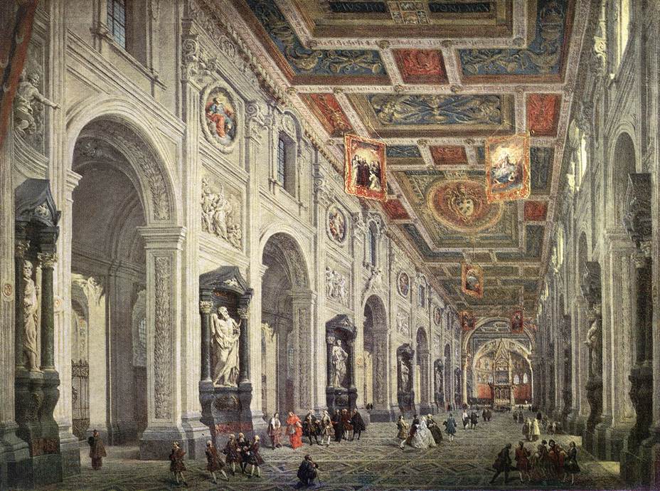 Interior de San Juan en Latterano en Roma