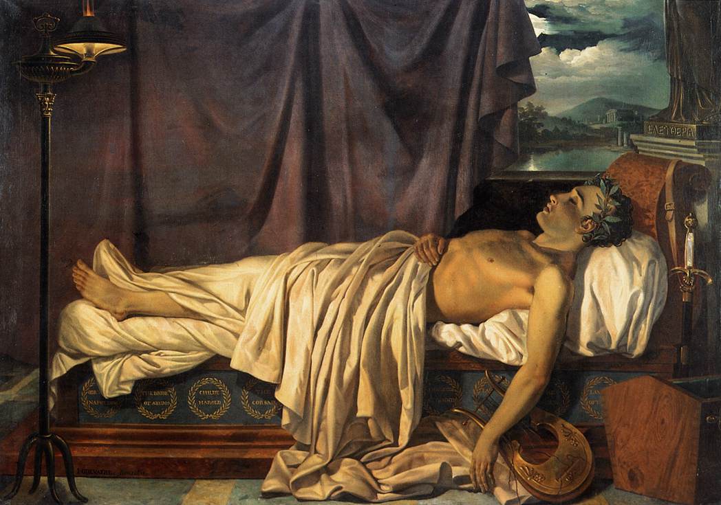 Lord Byron sul suo letto di morte