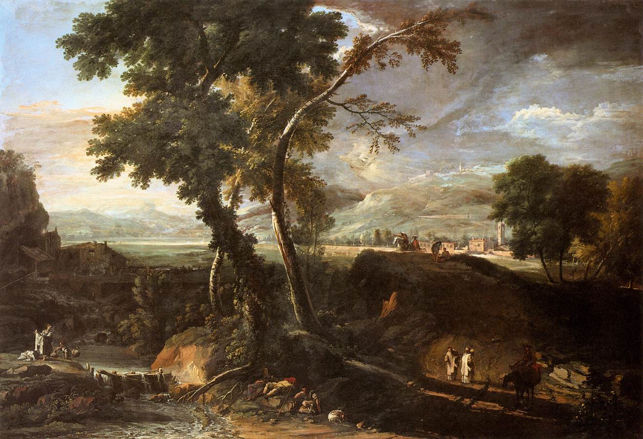 Paysage avec rivière et figures