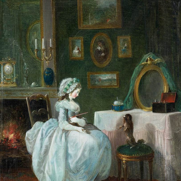 Lady in her Boudoir with a Dog