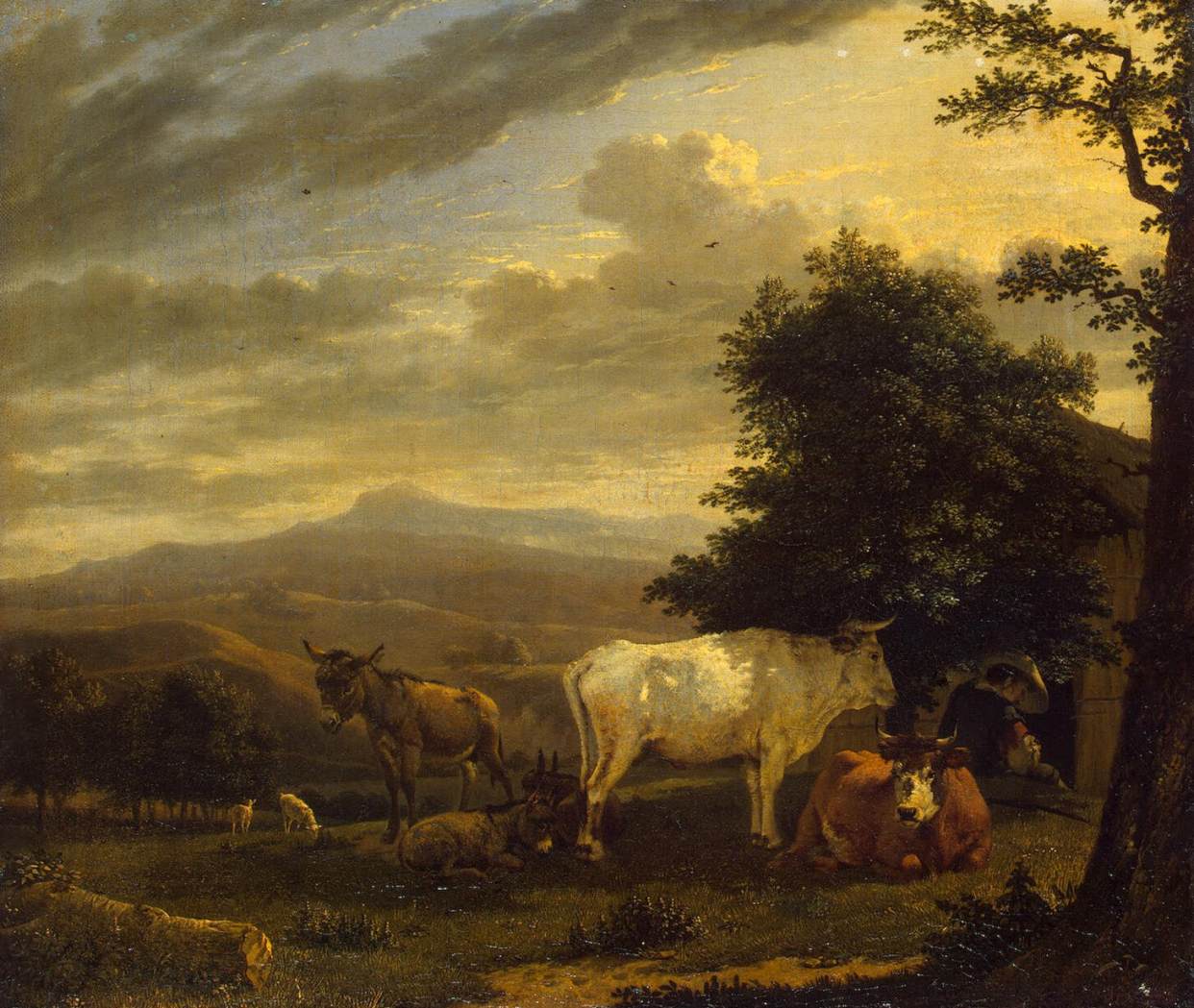 Paysage avec du bétail