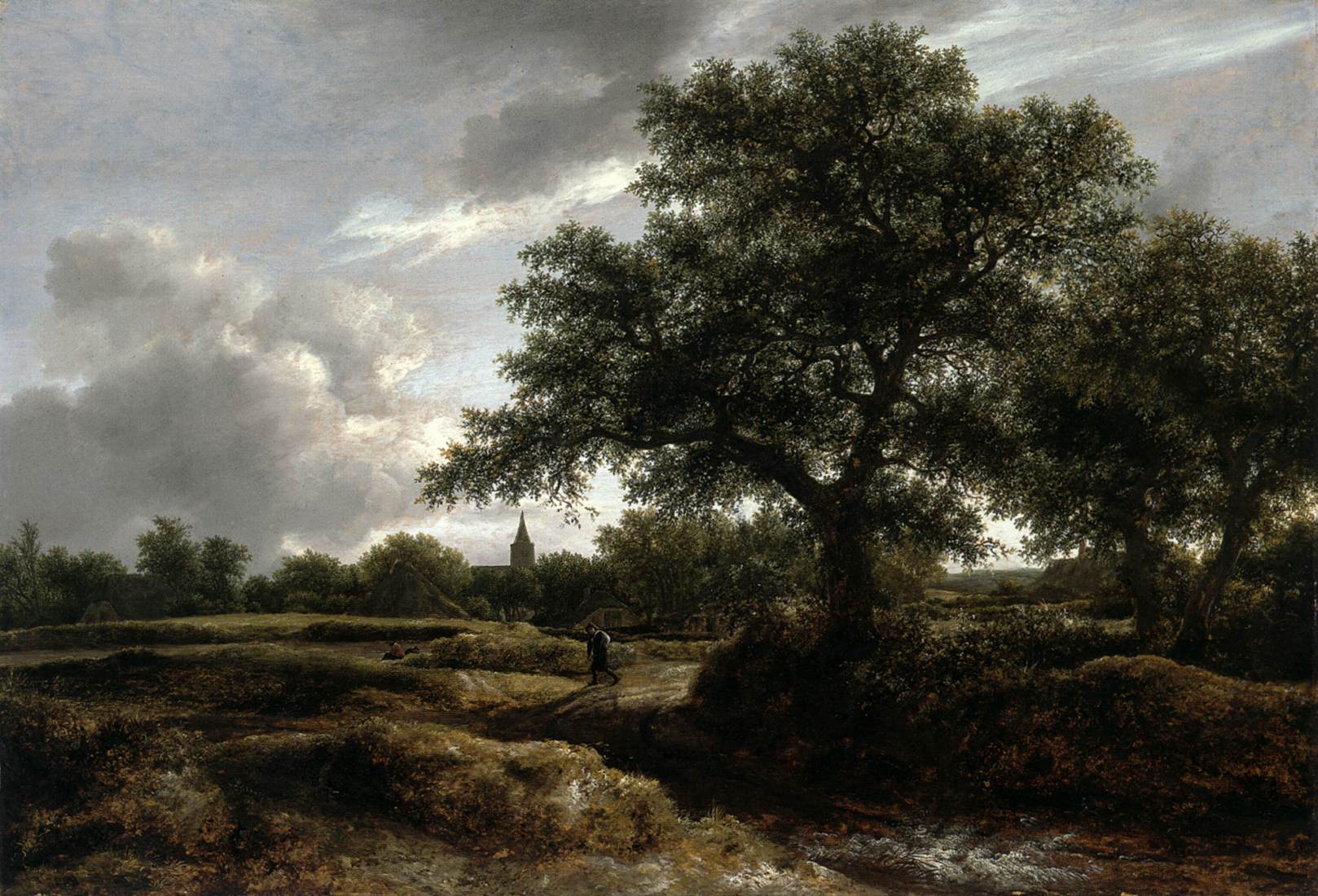 Landschaft mit einer Stadt in der Ferne