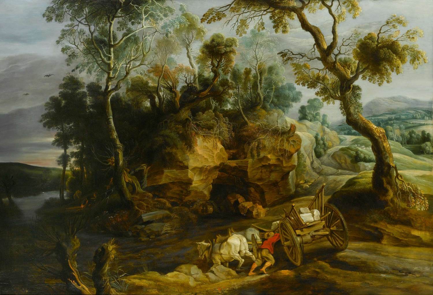 Landscape with a Carriage Crossing a River