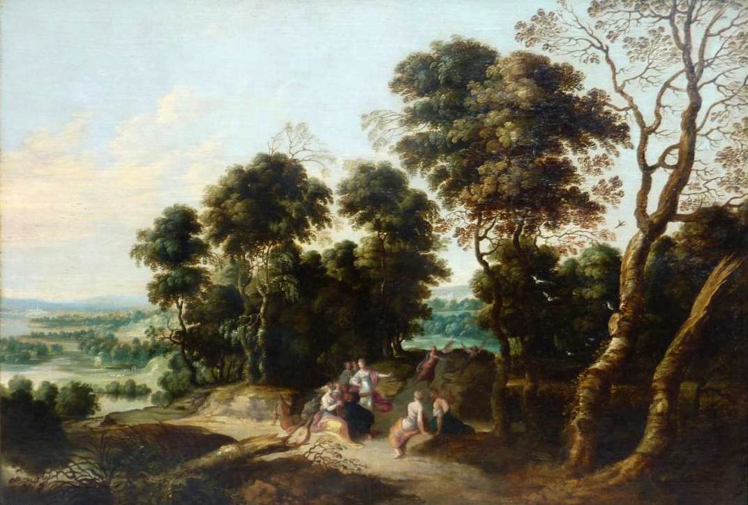 Landschaft mit dem Wettbewerb zwischen den Musen und den Pierides