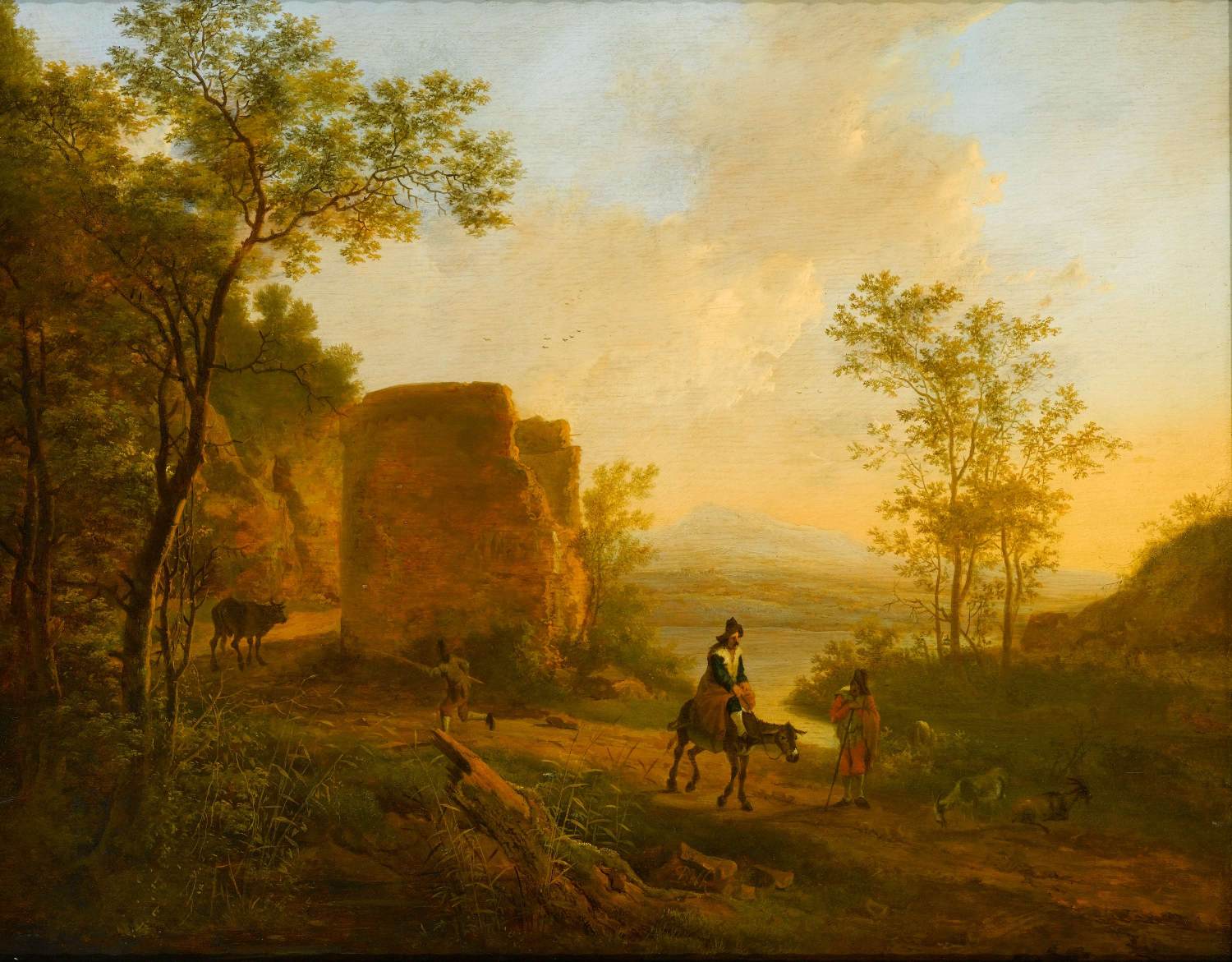 Südliche Landschaft mit einer Ruine