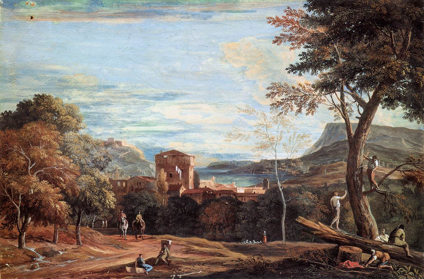 Landscape with Wood Carvers and Two Horsemen