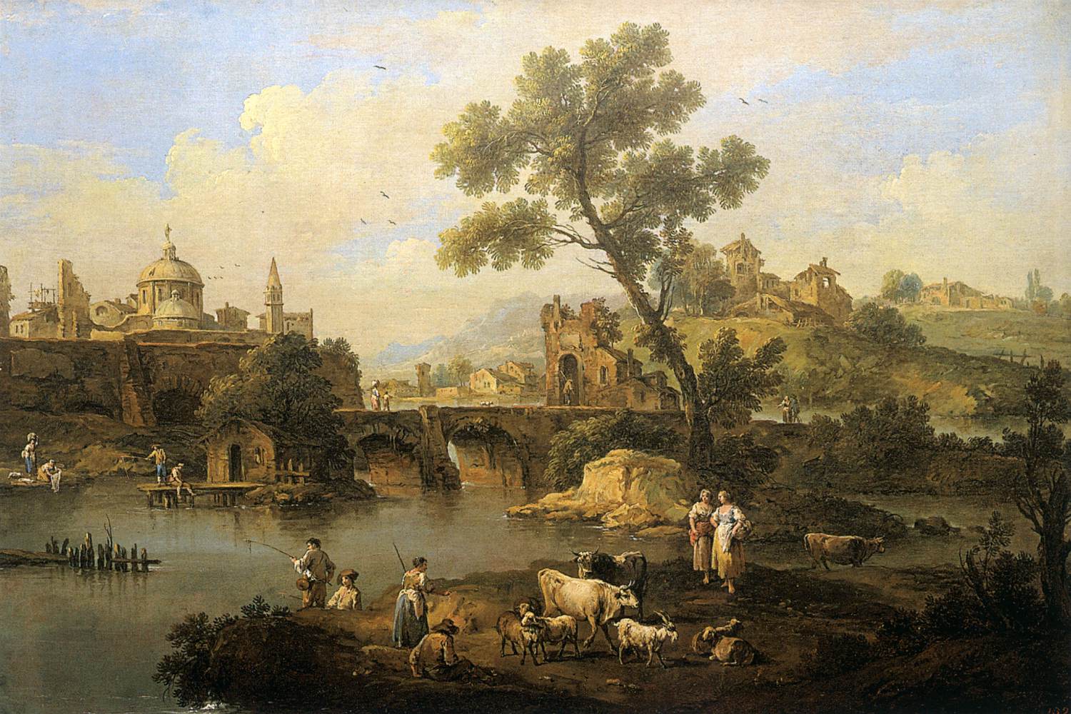Paesaggio con rio y puente
