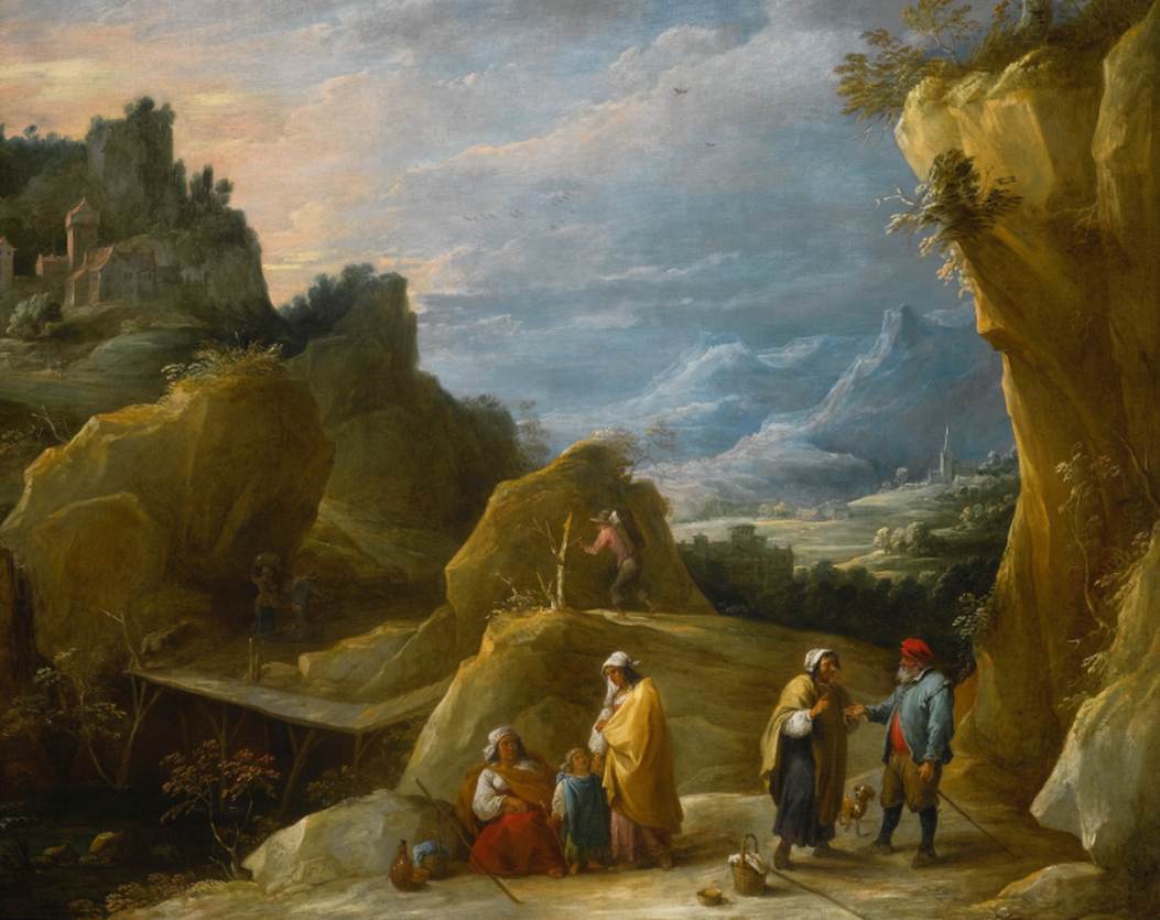 Mountain Landscape with a Gypsy Fortune Teller