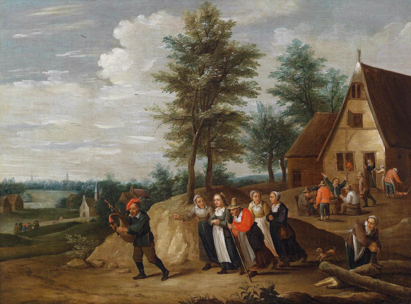 Landschap met een muzikant