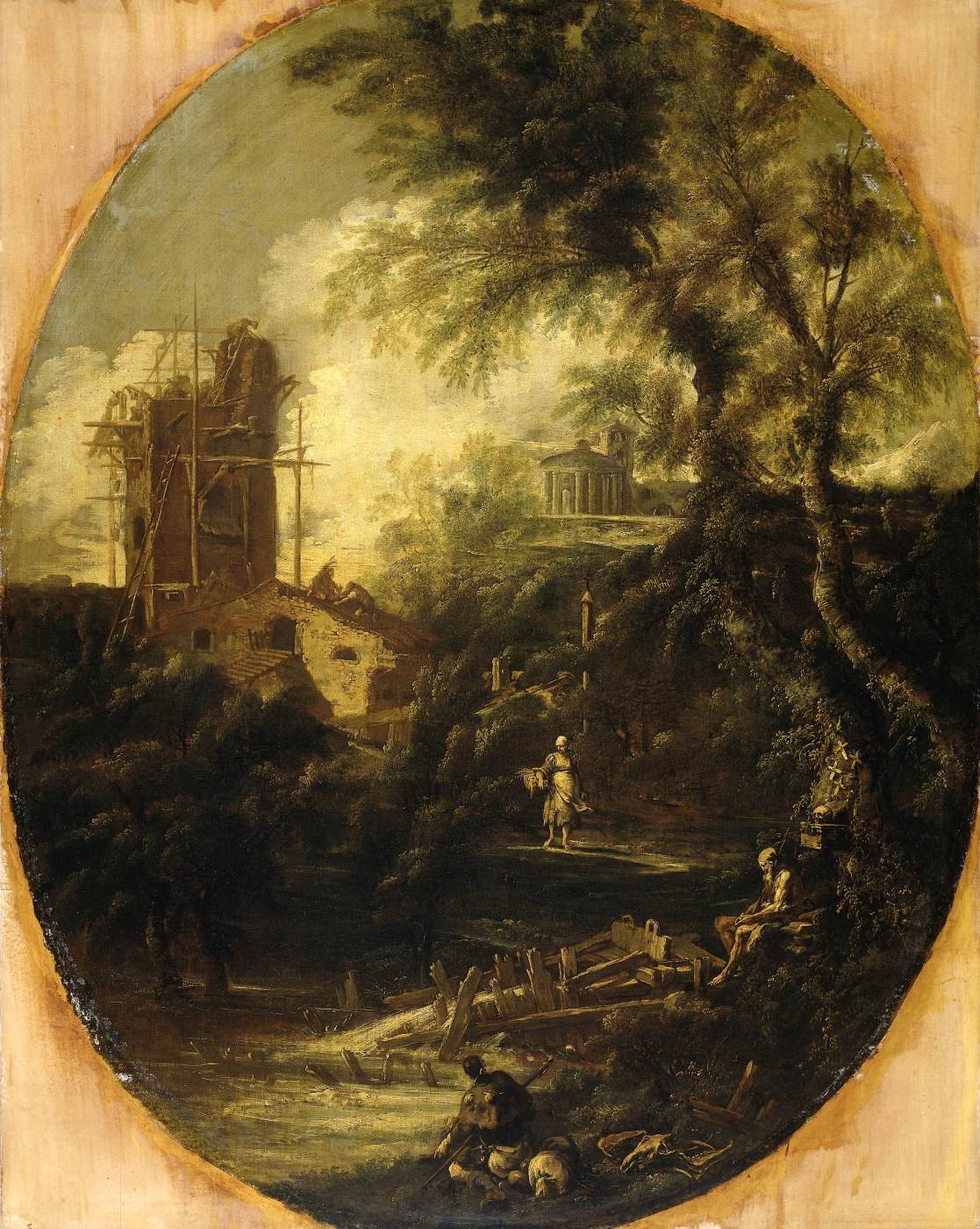 Paysage avec ermite, pèlerin et paysan