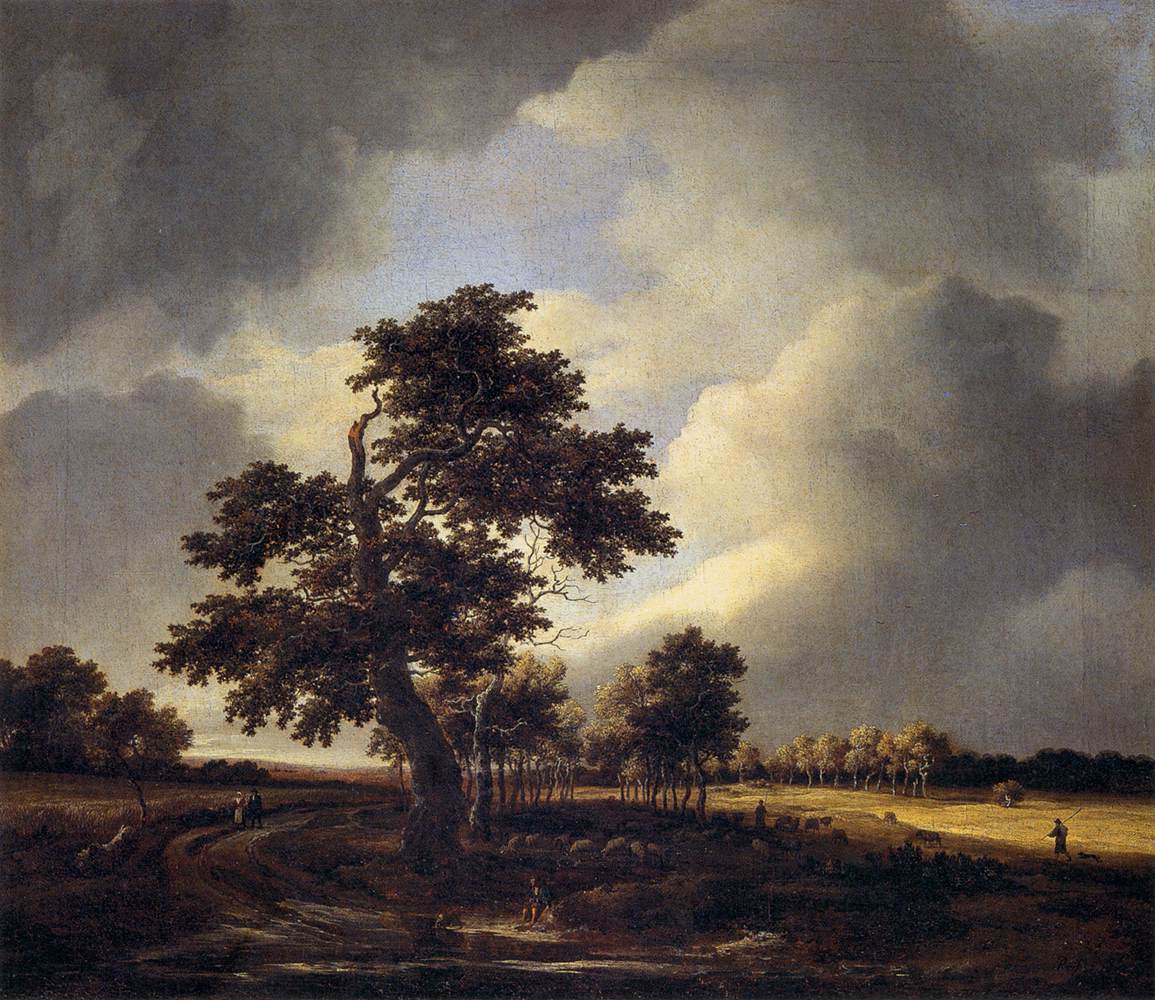 Landschaft mit Hirten und Bauern