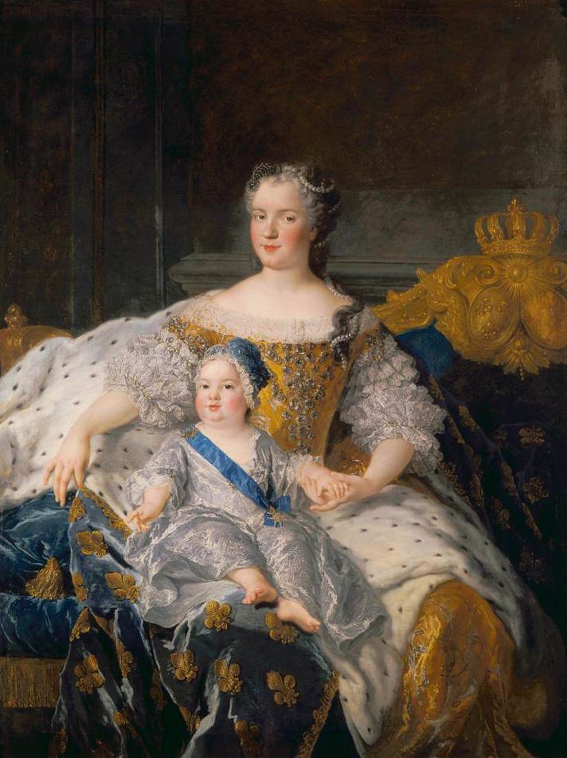 Queen Marie Leczinska of France with Dauphin Louis