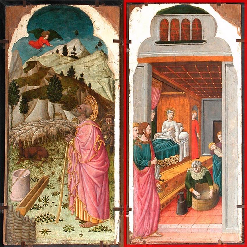 The Angel Appearing to Joaquin; The Birth of the Virgin