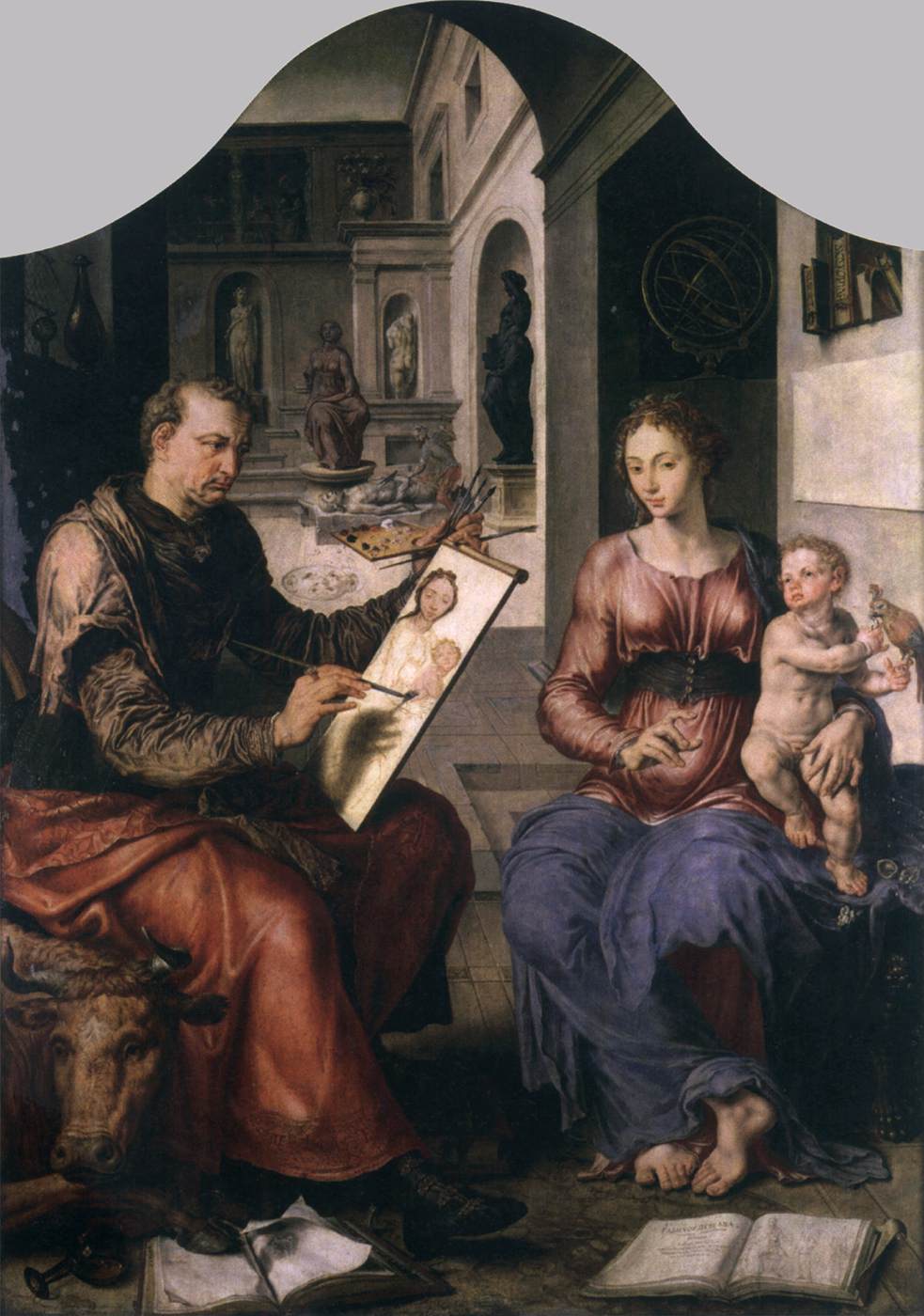 Saint Lucas malt die Jungfrau
