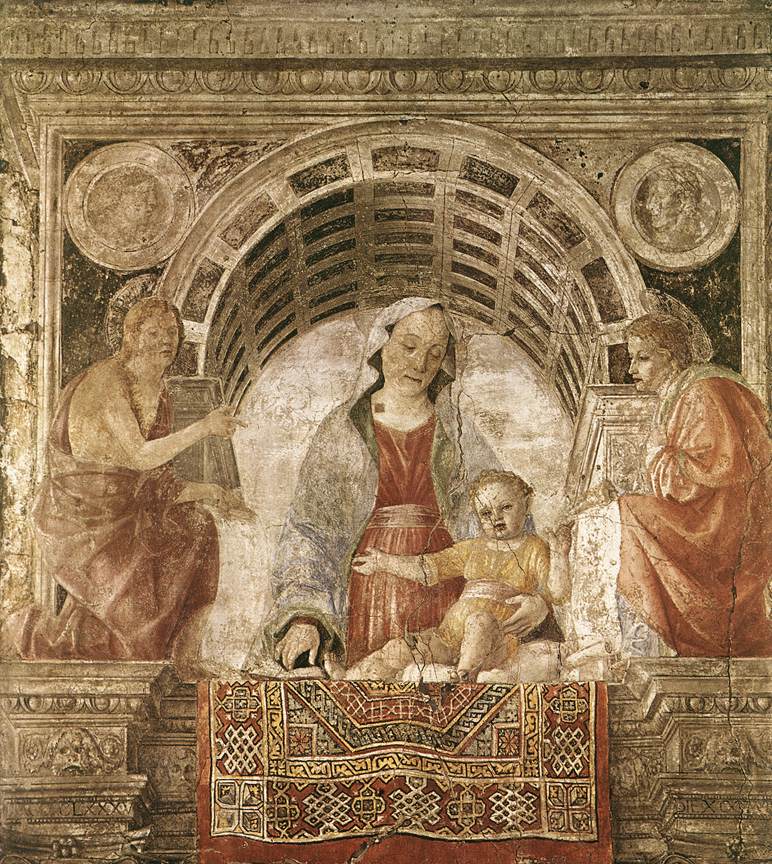 Bakire ve oğlu Vaftizci Saint John ve Evangelist Saint John ile