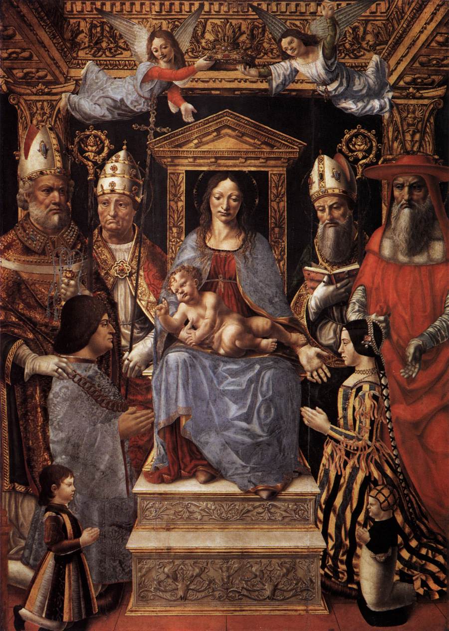 La Vergine e il bambino in trono dei dottori della chiesa