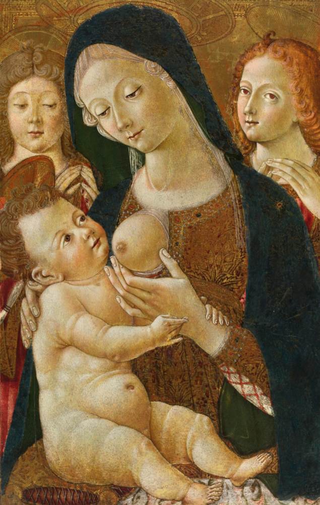 La vierge et l'enfant avec deux anges