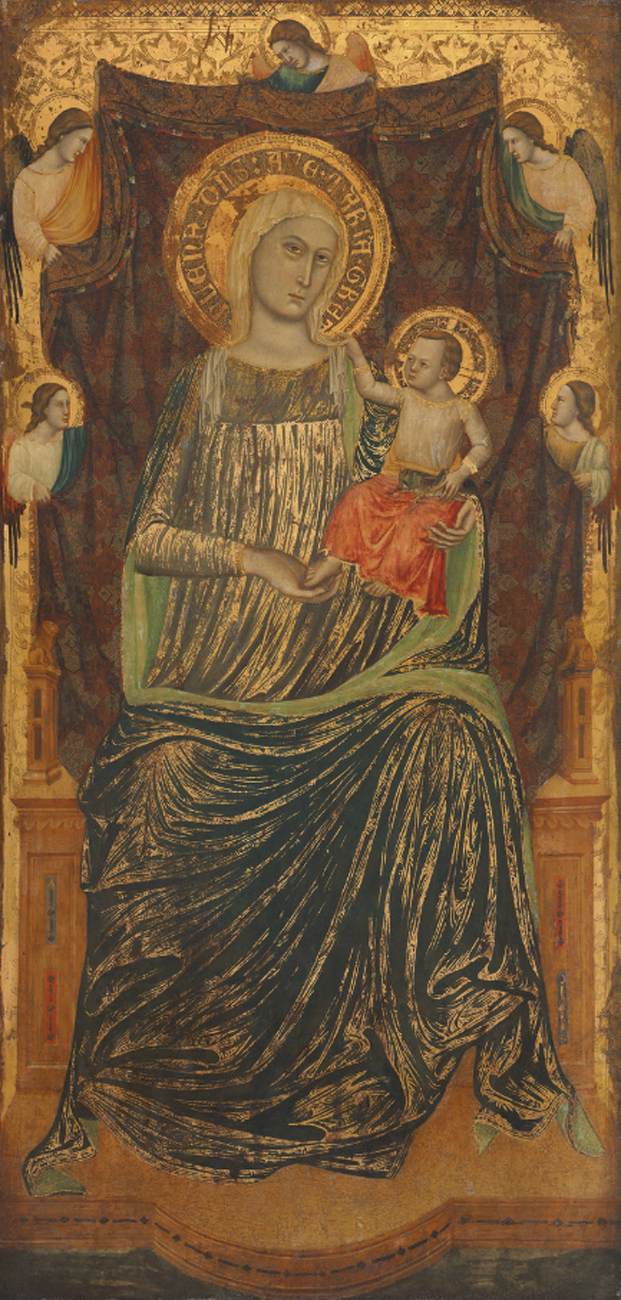 La vierge et l'enfant avec des anges