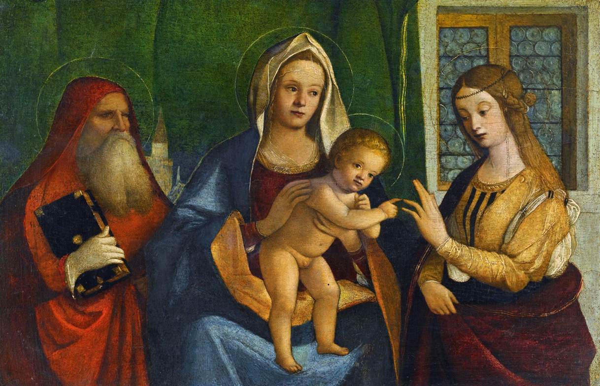 La Vierge et l'enfant avec San Jerónimo et Catalina