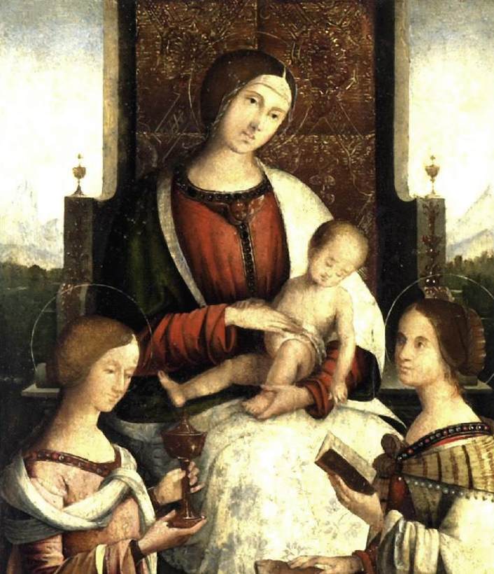 La vergine e il bambino con Santa María Magdalena e Catalina de Alejandría