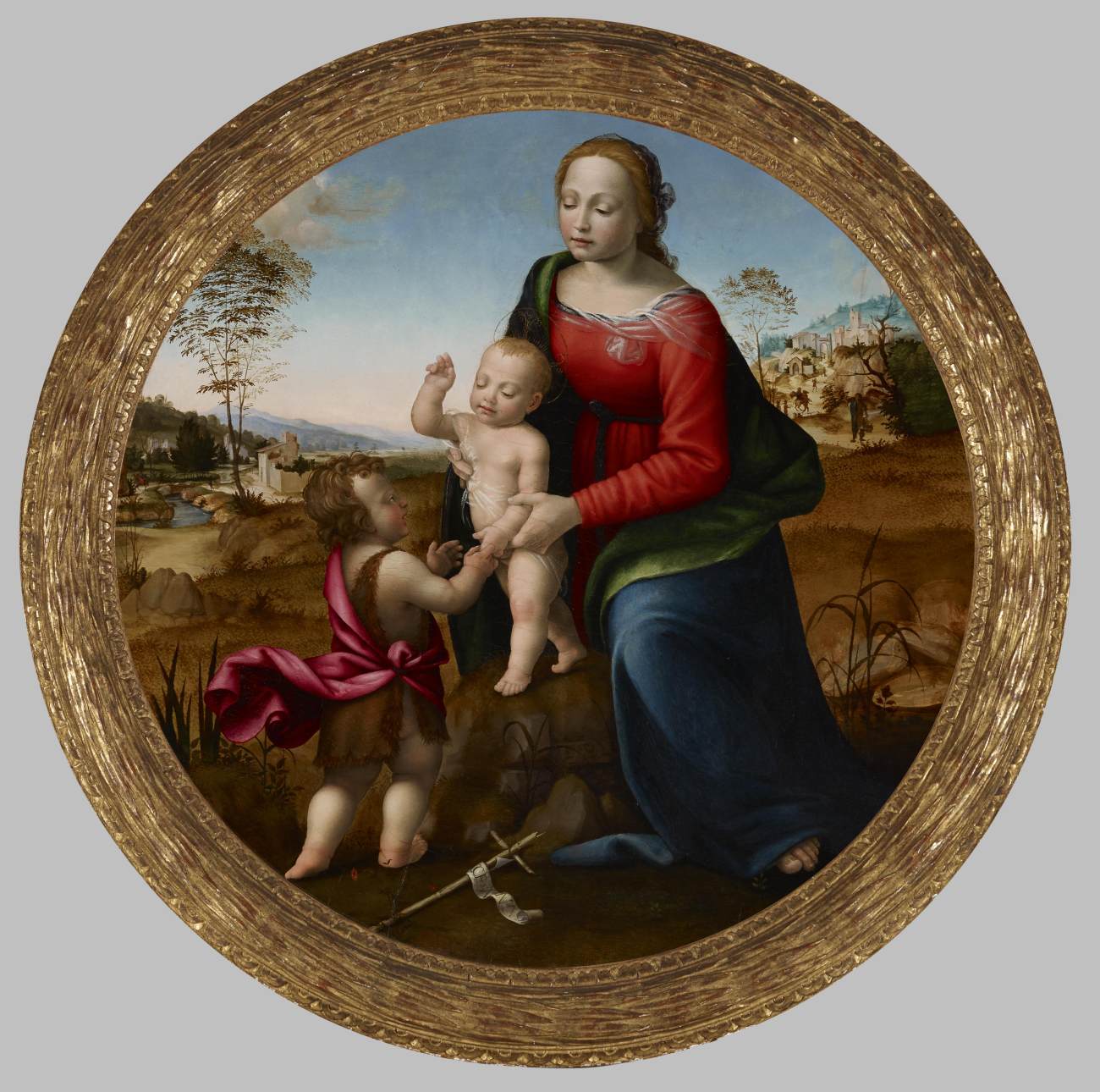 La vierge et l'enfant avec le bébé San Juan Bautista