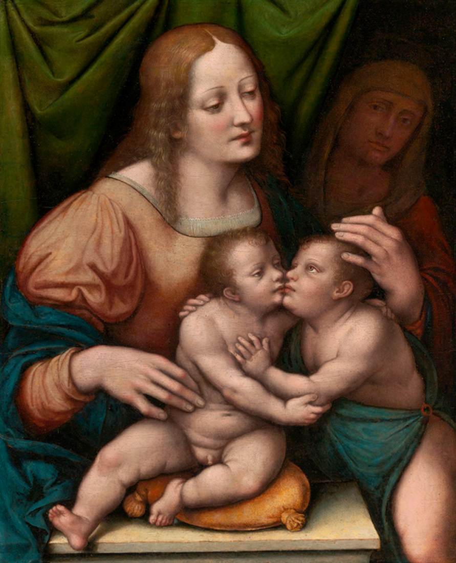 Die Jungfrau und das Kind mit dem Weihnachtsmann und dem Baby San Juan Bautista