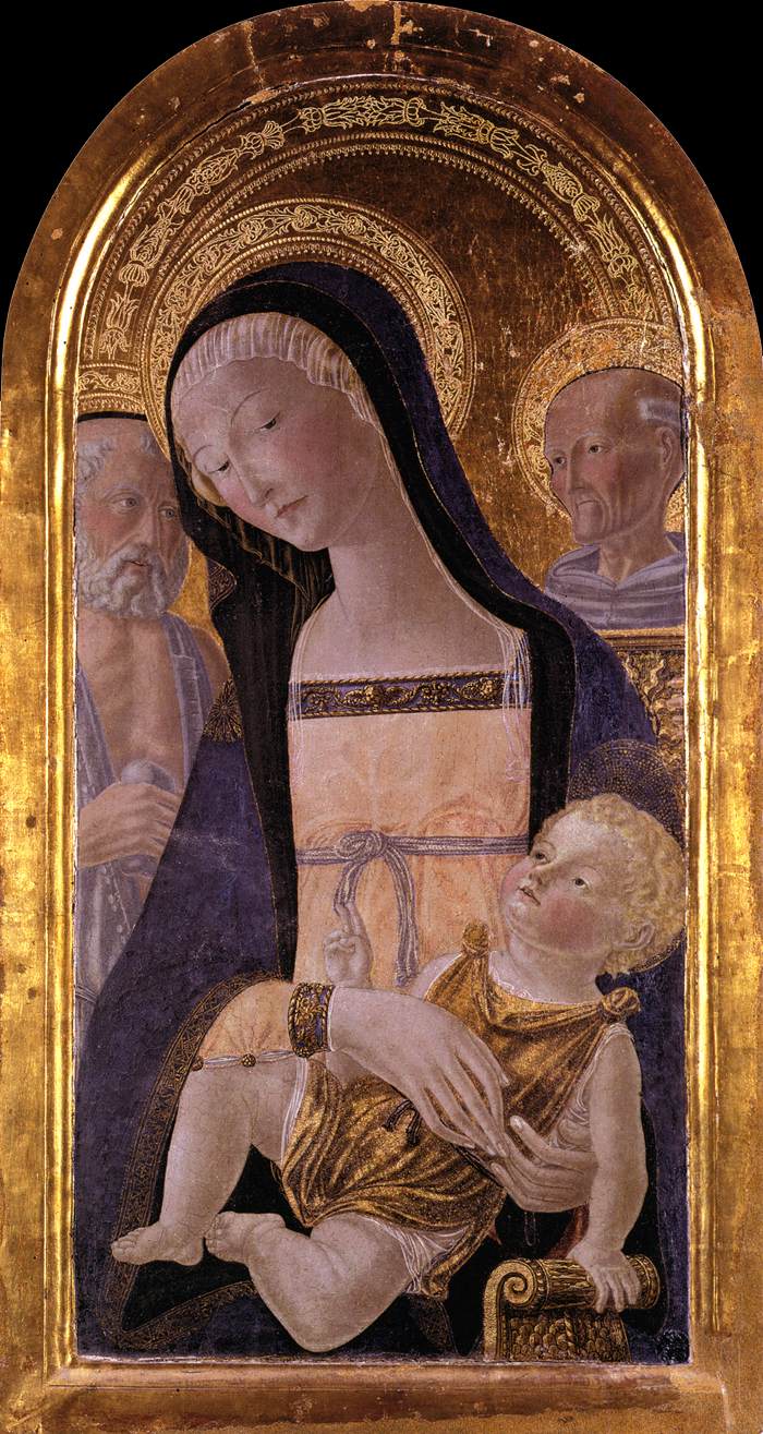 Die Jungfrau und ein Kind zwischen San Jerónimo und San Bernardino de Siena