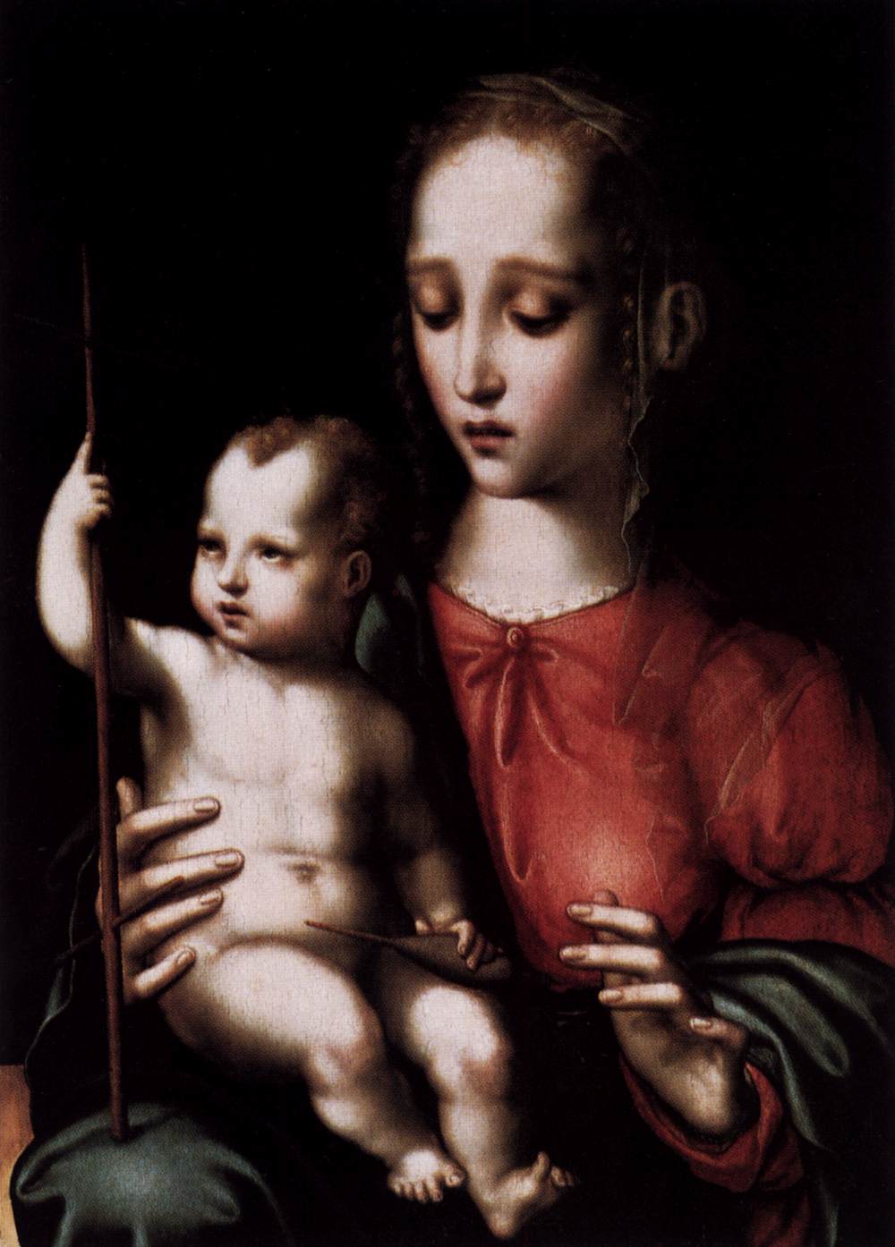 La Virgen y el Niño con un Huso
