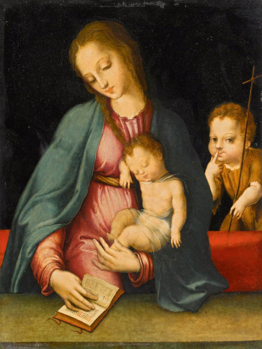 Fecioara și copilul cu copilul San Juan Bautista