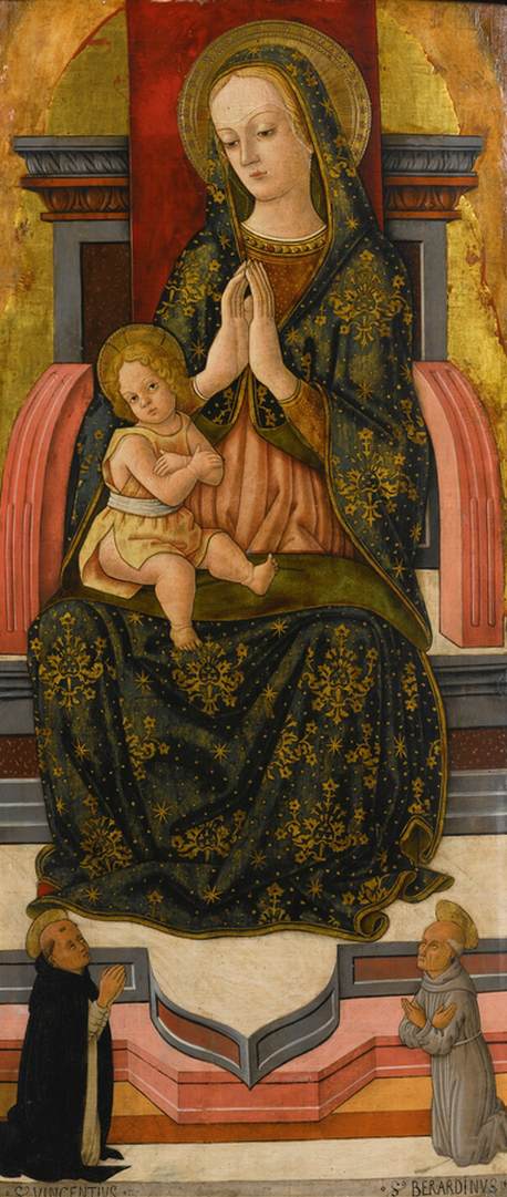 La vierge et l'enfant intronisé avec Santo Vincente Ferrer et Bernardinus