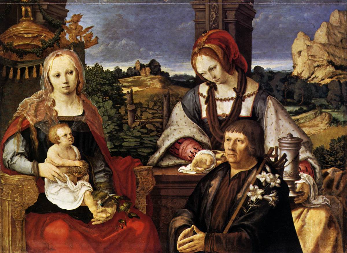 La vierge et l'enfant avec la Magdalena et un donneur
