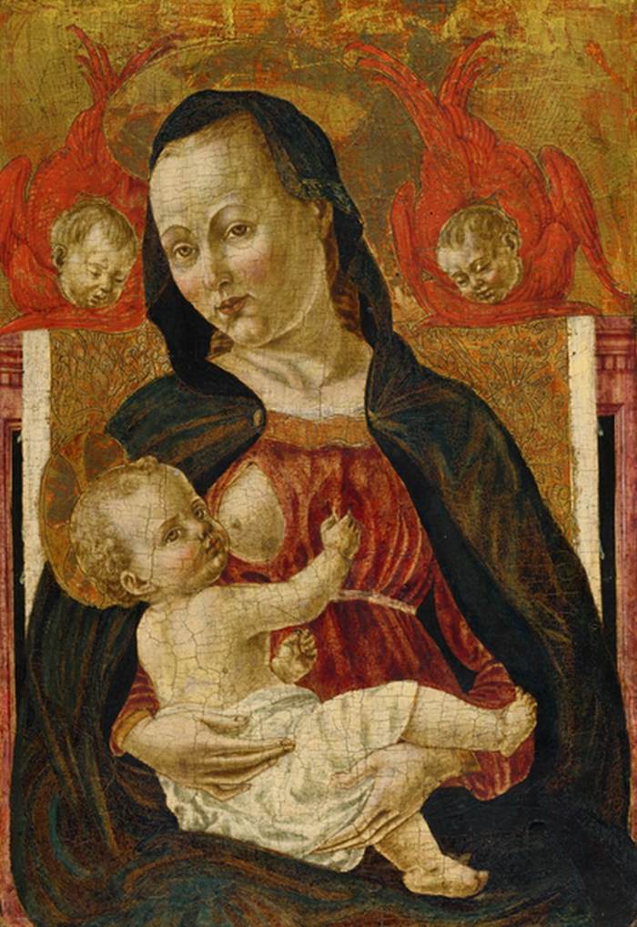 La vierge et l'enfant avec deux anges