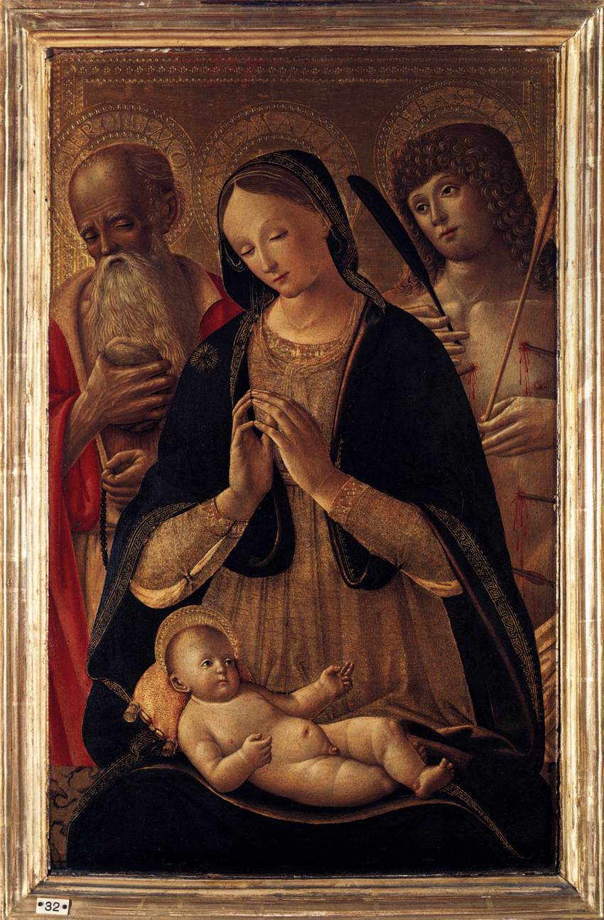 La vierge et l'enfant avec San Sebastián et Jerónimo