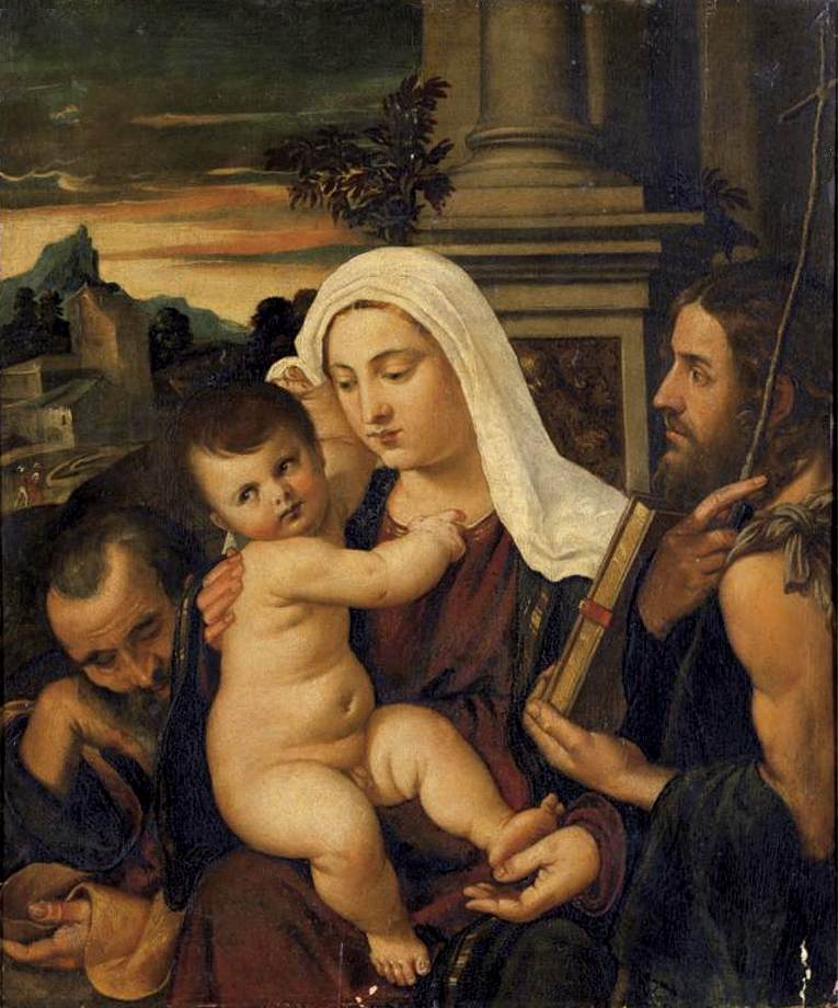 Die Jungfrau und das Kind mit San José und Juan Bautista