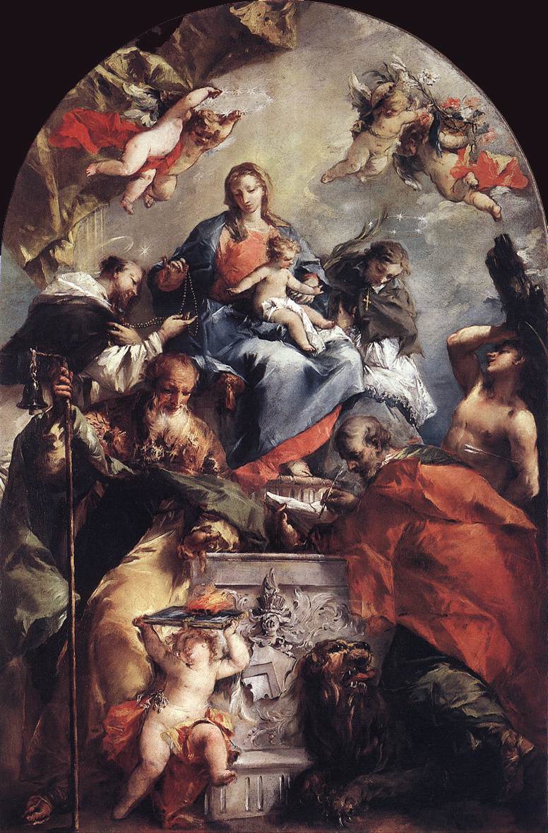Madonna e criança com santos