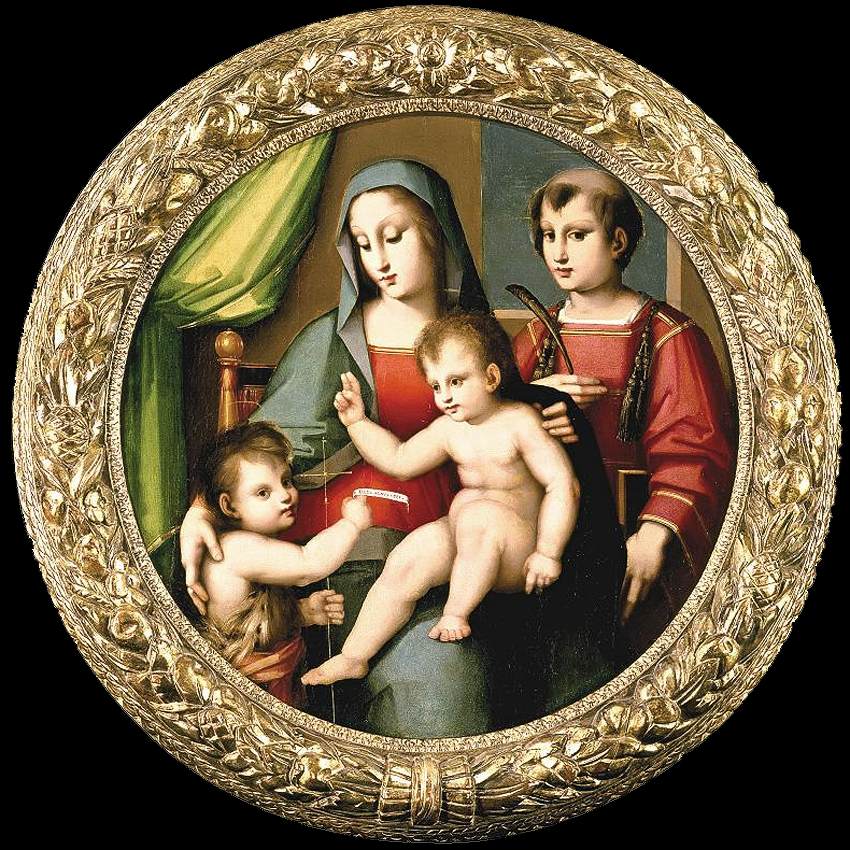 La vierge et l'enfant avec le bébé San Juan et San Pedro Mártir