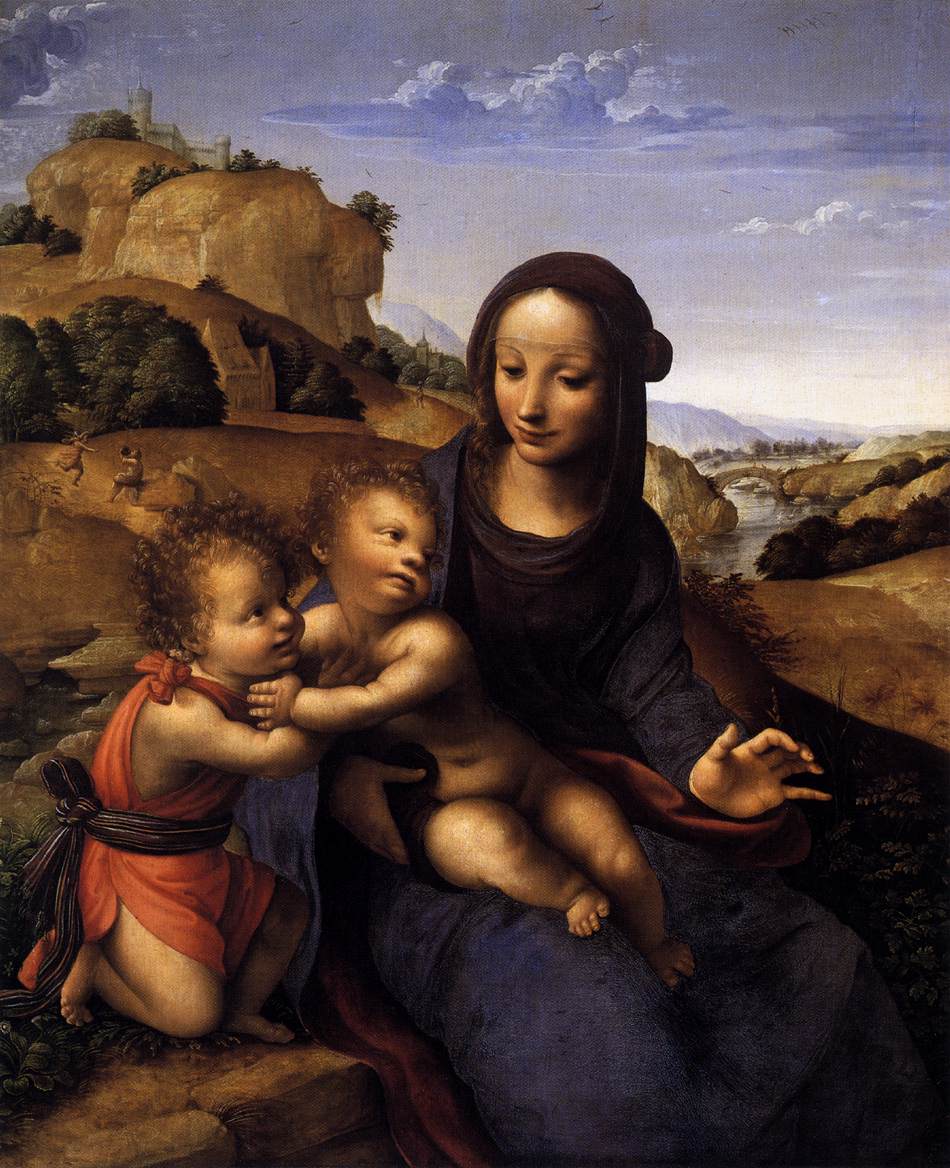 La Virgen y el Niño con El Bebé San Juan