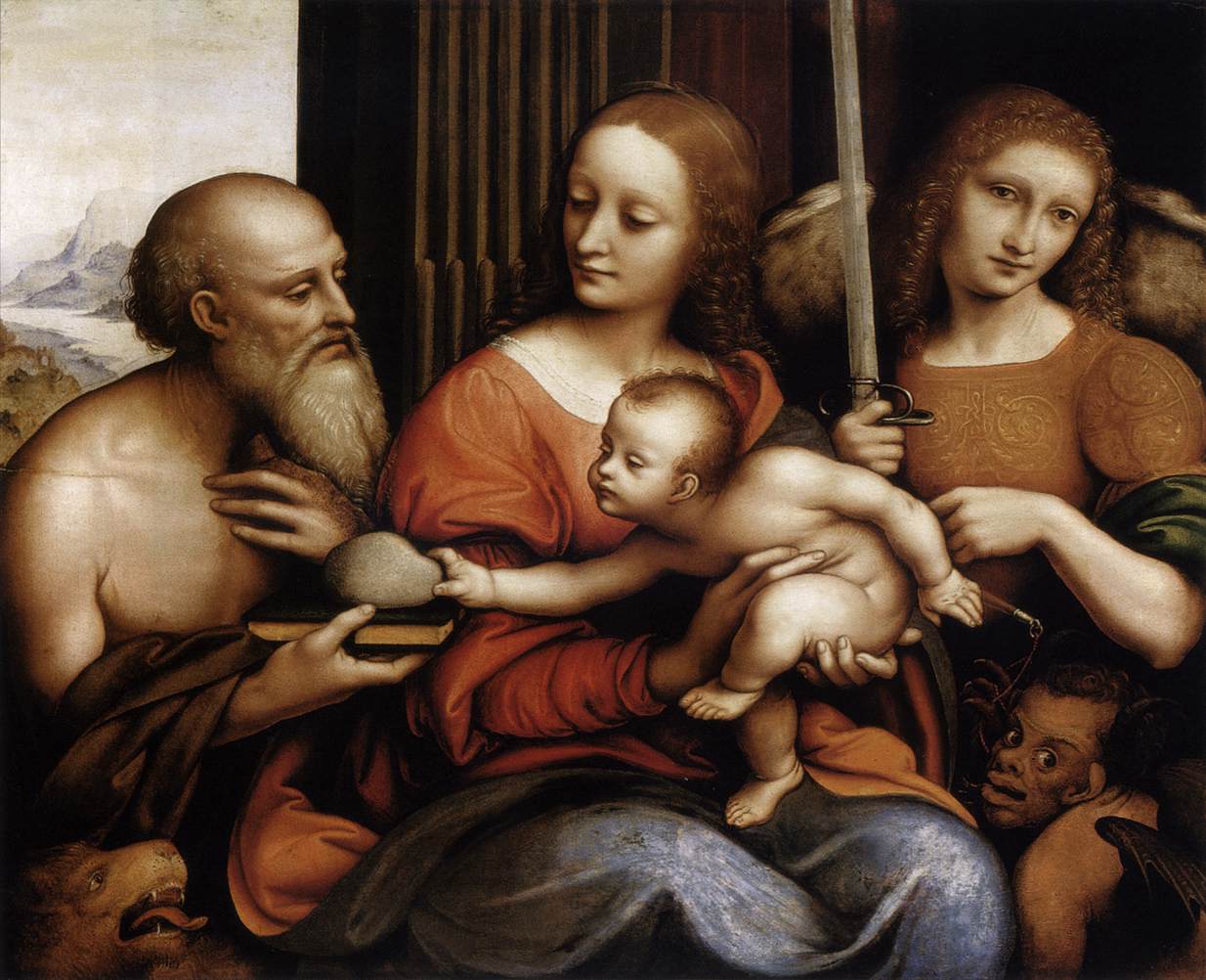 La Vergine e il bambino con San Jerónimo e Miguel