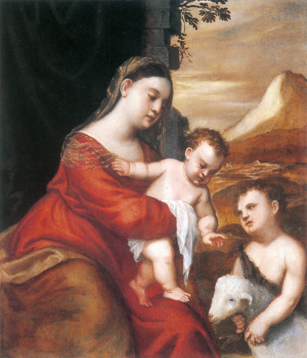 Die Jungfrau und das Kind mit dem Baby San Juan Bautista