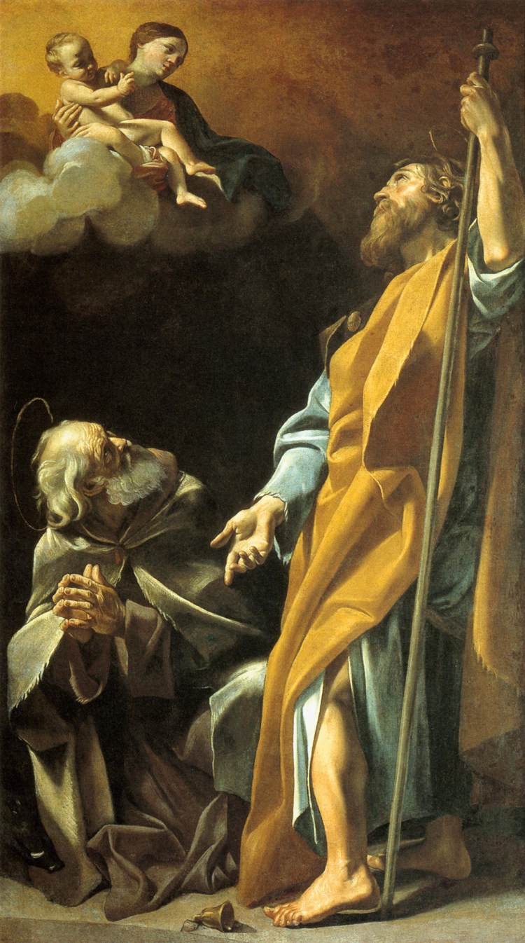 La vierge et l'enfant avec Santo Antonio Abad et James le plus grand