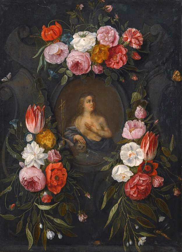 Saint Mary Magdalene Surrounded by a Garland