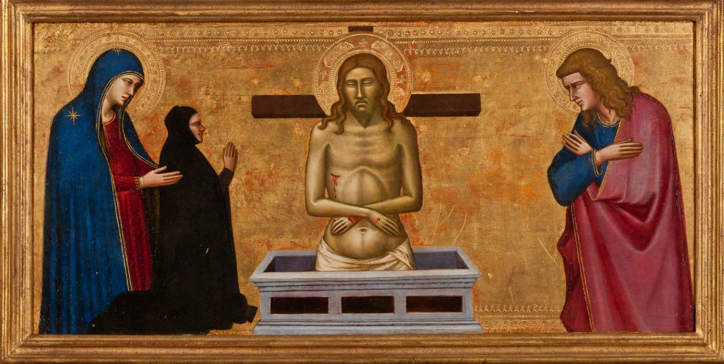 Man of Sorrows with The Virgin Mary, Saint John, and a Donor