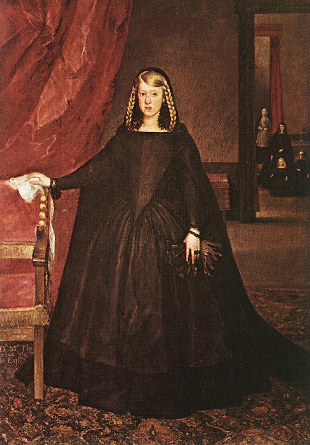 A imperatriz Doña Margarita da Áustria com o vestido de luto